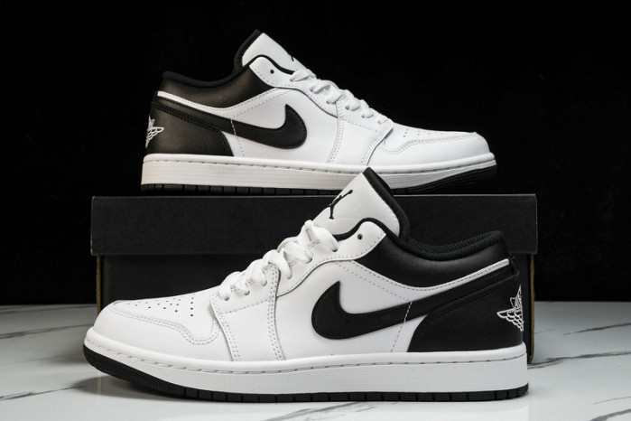 jordan 1 low white black - 553558-132