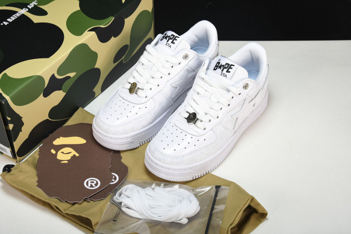 a bathing ape bape sta low with paint copshoe bp-055