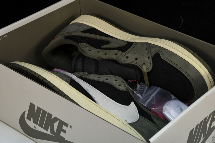 travis scott x air jordan 1 low "black olive" dm7866-002