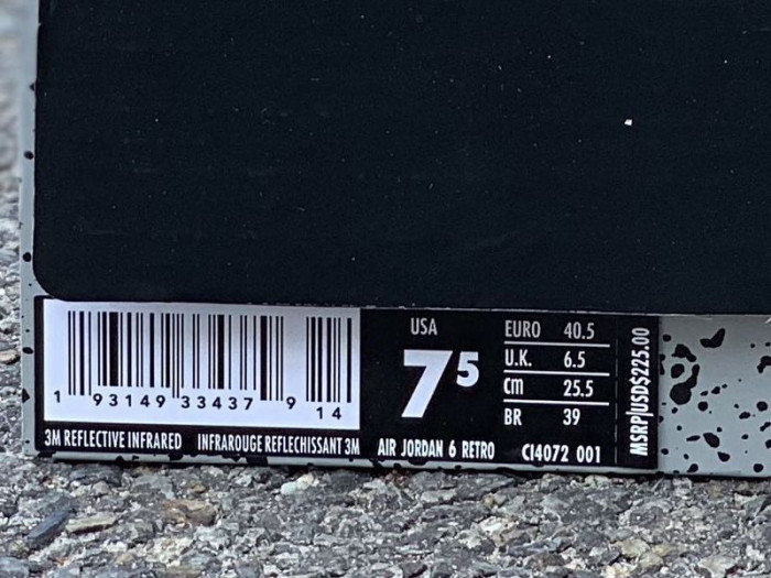 jordan 6 retro reflective infrared - ci4072-001