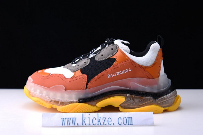 bl triple s trainers clear sole orange black 541624 w09e1 1766