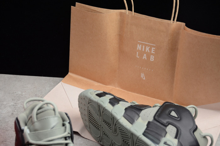 nike air more uptempo “dark stucco” dark stucco/black womens 415082-007