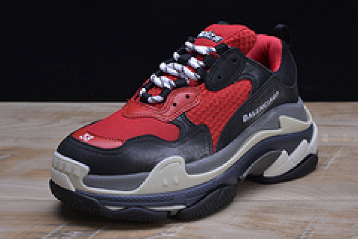 bl triple s sneakers red black